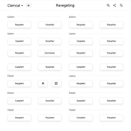 Schema van een user interface met duidelijke knoppen en navigatie-elementen.